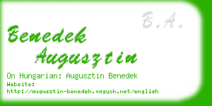 benedek augusztin business card